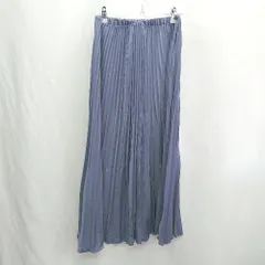 ◇ ⊂ GLOBAL WORK グローバルワーク ロング プリーツ スカート サイズM サックスブルー レディース E  【1501160001276】