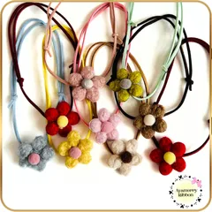 ✿もこもこお花のチョーカー　✿　＊10本＊　犬用チョーカー　猫用チョーカー　トリミングチョーカー　ペットアクセサリー