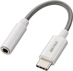 【在庫処分】バッファロー USB Type-C 3.5mm 3極 4極 オーディオ 変換 アダプター ハイレゾ対応 DAC搭載 高耐久ケーブル 屈曲耐久試験30,000回クリア イヤホンジャック イヤホン ヘッドホン ヘッドセット マイク 音量調整 【