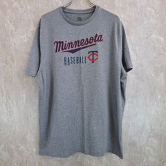 Majestic マジェスティック 野球 ミネソタ・ツインズ ロゴプリント ビッグシルエット グレー　灰色 2XL Tシャツ