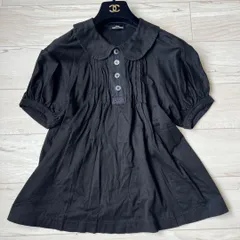 【美品】コムコム コムデギャルソン ラッフルブラウス　黒 カットソー M Black Comme Des Garçons グラフィック ラッフルシャツ | ブラック
