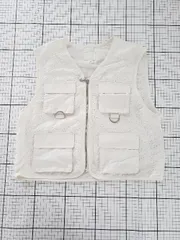 ◇ ⊂ H&M エイチアンドエム 花柄 ジップアップ ベスト サイズXS ホワイト系 レディース E  【1509100081340】