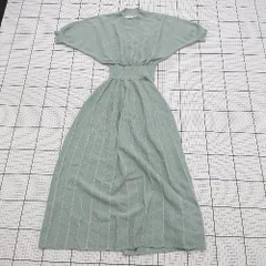 ◇ ⊂ LAGUNAMOON ラグナムーン シンプル系 半袖 ロング丈 ワンピース サイズS ライトグリーン系 レディース E  【1508250005428】