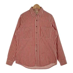 80's ST JOHNS BAY セントジョーンズベイ BIG MAC FLANNEL ストライプ フランネルシャツ レッド ホワイト USA製 Size L