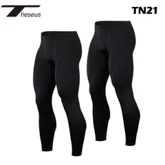 【 THESEUS 】 テセウス TN21 ブラック 同色２枚セット コンプレッションウェア トレーニングウェア メンズ インナー 伸縮性 接触冷感 ランニングウェア スポーツウェア オールシーズン アウトドア スポーツ レギンス ストレッチ レギンス タイツ