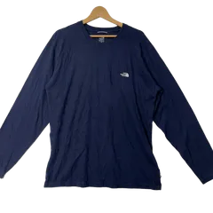 THE NORTH FACE ザノースフェイス ロンT ワンポイント刺繍 オーバーサイズ ビッグシルエット インド製 Lサイズ ネイビー