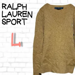 【美品】RALPH LAUREN SPORT  ラルフローレンスポーツ　ケーブルニット　ニット　長袖　トップス　秋　冬　古着　ウール
