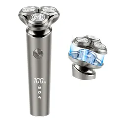 【特価商品】【2024革新モデル】シェーバー メンズ 電気シェーバー 髭剃り 電動 回転式 2段階調節 電動シェーバー 低騒音 IPX7防水 水洗い可 お風呂剃り可 乾湿両用 長持ちバッテリー 電池残量表示 ロック機能 軽量 出張/旅行/プレゼント (シル 0