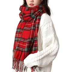 【新品】 [MEME XTRA] マフラー レディース メンズ チェック柄 ウールマフラー カシミヤ 男女兼用 誕生日 お祝い 学生通学 ペアビジネス クリスマスプレゼント ギフト おしゃれ かわいい 秋冬 防寒 チクチクしない 0