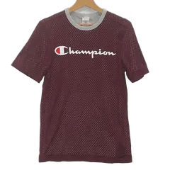 Champion/チャンピオン メッシュTシャツ 半袖 Tシャツ フロントプリント CHINA製 メンズ S ワインレッド/グレー