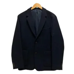 ハリスツイード Harris Tweed ×BEAMS Lights ジャケット ブレザー Vネック ウール 無地 裏地 長袖 M 紺 ネイビー メンズのサムネイル