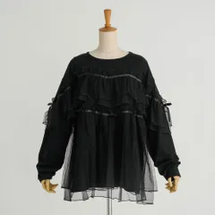 夢展望公式 [新品未使用] チュールフリルリボンチュニックロンＴ [オールブラック] 他カラー別ページ有 dearmyloverose カットソートップス カットソートップス・Ｔシャツ（長袖） 534750-04