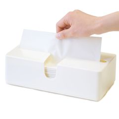 【新着商品】オカ 取り出しやすいペーパータオルケースピック(ホワイト) (ティッシュケース つめかえ用)