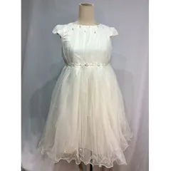 ★ピアノ発表会 ワンピース 女の子 子供ドレス 結婚式 パーティードレス フラワーガール こども 発表会 ドレス 可愛い リボン ホワイト 160 キッズドレス ジュニア jp0822