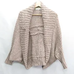 ■ grove ピン付き 長袖 ニットロングカーディガン サイズM ピンク レディース E  【1407020023603】