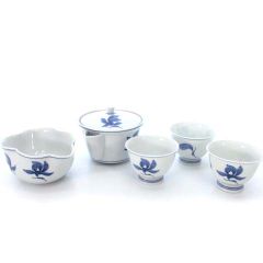 煎茶道具 伊万里焼 古伊万里染付蔦文 煎茶器 五客 V R6093 - Mercari