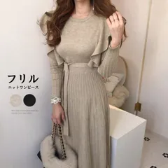 ワンピース レディース ニット 秋冬 韓国 きれいめ 清楚 上品 セクシー ワンピ ロング丈 かわいい きれいめ フェミニン ブラウス 着やせ 40代 50代 送料無料