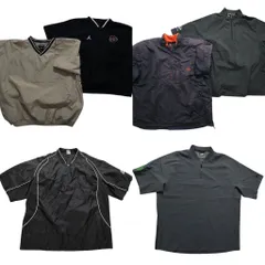 古着卸 まとめ売り S/S プルオーバー ジャケット 6枚セット (メンズ XL /2XL ) ジョーダン ニューエラ スタンドカラー 中古 古着 NC1473