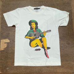 original john T-STENCILED PIN UP GIRL　IVORY GUITAR　　モッズ　レトロ　パンク　ピンナップガール　sex pistols