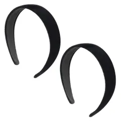【数量限定】レディース ヘアアクセ ヘアアレンジ 大人 シンプル ヘアアクセサリー ブラック ベロア製 2個セット (2.5cm+3cm) 黒 カチューシャ
