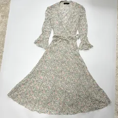 【極美品】POLO RALPH LAUREN　花柄 ラップドレス　ロング フレア ワンピース　サイズ4　レーヨン