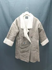 ◇ KBF カジュアル シンプル ダブルボタン ボア 厚手 冬物 長袖 ムートンコート サイズF ブラウン系 レディース E  【1304050032738】