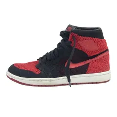 NIKE AIR JORDAN ナイキ ジョーダン スニーカー 919704-001 1 RETRO HI FLYKNIT BRED 1 ハイ フライニット ブレッド ハイカット スニーカー ブラック系 レッド系 27cm【中古】