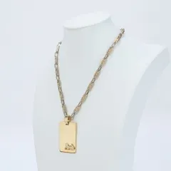 セリーヌ プレート チェーン ネックレス ゴールド トリオンフ ペンダント アクセサリー メンズ レディース MMM BI10-8【中古】のサムネイル