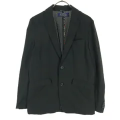 nano universe ナノユニバース 花柄 長袖 テーラードジャケット M ブラック メンズ 古着