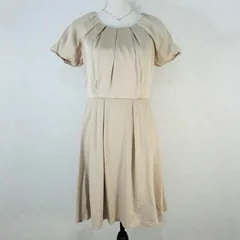 LAURA ASHLEY ローラアシュレイ ひざ丈ワンピース サイズ11 半袖 ふんわり美シルエット パーティー お呼ばれ オフィス