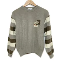 Munsingwear(マンシングウェア) 長袖セーター サイズL レディース - グレーベージュ×ブラウン×マルチ クルーネック/ゴルフ