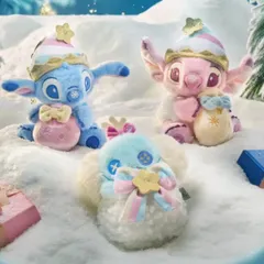 海外 ディズニー 限定 スティッチ エンジェル スクランプ ぬいぐるみ クリスマス サンタ