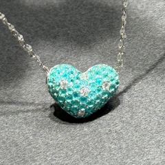 K18WG天然パライバトルマリン1.00ct D0.07ct ネックレス
