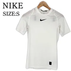 美品 NIKE PRO DRI-FIT 半袖Tシャツ S ホワイト ロゴ入り メンズ ナイキ プロ ドライフィット 古着 スポーツ トレーニングウェア ランニングウェア