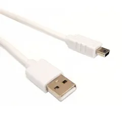 ミニUSBケーブル USB2.0 2A Aオス-miniBオス 1m ホワイト miniUSB[定形外郵便、送料無料]mer002