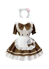 新品 [OMZIN] メイド服 コスプレ 可愛い 猫 メイドコスチューム 大きいサイズ 萌え 蝶結ぶ ロリータ 制服 メイドカフェ 喫茶店 舞台衣装 S-8XL 4色展開