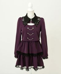 夢展望公式 [新品未使用] 十字架スタッズワンピース [パープル] 他カラー別ページ有 dearmylove ワンピース ブラウス・シャツワンピース（ミニ）　 535747-02