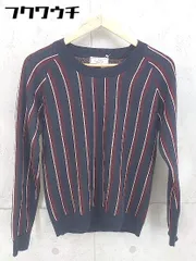 ◇ FREAK'S STORE ストライプ 長袖 ニット セーター サイズFREE ネイビー ワインレッド ホワイト メンズ 【中古】 【1103120003278】