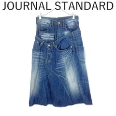 ジャーナルスタンダード JOURNAL STANDARD デニムスカート 重ね着風 レイヤード ボタンフライ ブルー系