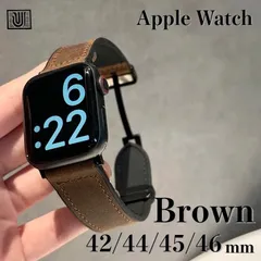 【ブラウン】Apple Watchバンド 本革 高品質 42/44/45/46mm対応