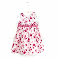 miki house ミキハウス  ブラウス＆ワンピース2点セット サイズ:120 11-1904-972-93 11-5401-970-81 ホワイト 綿 キッズ 　240001107104