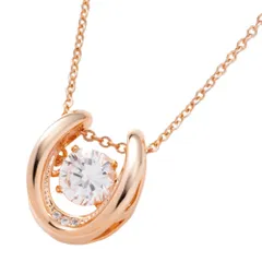 【ピンクゴールド×ワンサイズ】[Cream dot. クリームドット公式] ネックレス レディース ショート チェーン キュービックジルコニア 一粒ビジュー 馬蹄 ホースシュー 大人