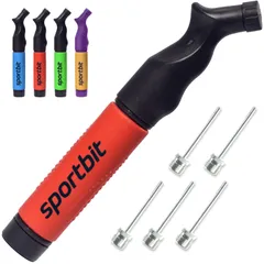 SPORTBIT ボールポンプ 針5本付き プッシュ&プル膨張システム あらゆるスポーツボールに最適 バレーボールポンプ バスケットボールインフレーター フットボール サッカーボールエアポンプ ニードルセット