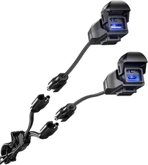 【Kaedear公式(カエディア)】 バイク USB電源 防水 バイク専用 USB スマホ 充電 USBポート SAE DC 12V ヒューズ 電源スイッチ イルミネーション KDR-M3 (タイプAC)
