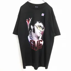 #s AAA ALSTYLE APPAREL&ACTIVEWEAR エルビスプレスリー Tシャツ L 黒 USA生地 半袖 美品 メンズ [952257] k01