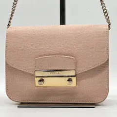 【美品】FURLA メトロポリス チェーン ショルダーバッグ ピンク
