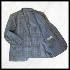 グレーチェック柄 テーラードジャケット ユニセックス 春秋