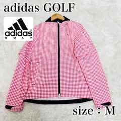 ADIDAS GOLF アディダスゴルフ レインウェア 千鳥柄 ピンク系 M ゴルフウェア レディース