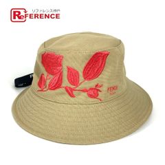 未使用 FENDI フェンディ ハット 薔薇刺繍 コットン ベージュ Sサイズ 未使用 FENDI フェンディ ハット 薔薇刺繍 コットン ベージュ S