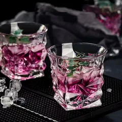 ★ウイスキーグラス ロックグラス グラス ウイスキー　オシャレ ガラスグラス クリスタルグラス 300ml 2個セット